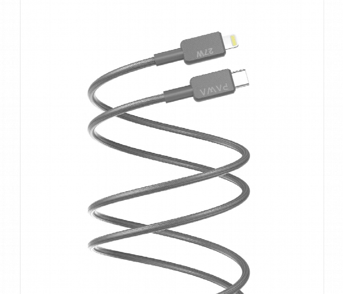 Pawa El Claro Series Premium Braided Cable Usb C To Lightning 27W  Gray - Zoom Image 1