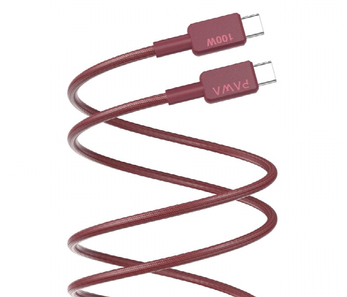 Pawa El Caro Braided Cable Usb C To Usb C Burgundy - Zoom Image 1