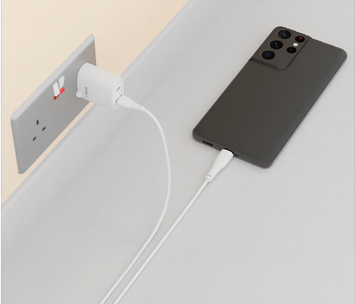 Pawa Pvc 3A Data And Quick Charging Type C Cable 1.2M Or 4Ft White - Zoom Image 3