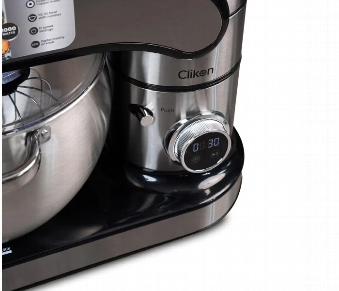 Clikon Ck1200 Professional 2000W  10L Stainless Steel Stand Mixer With 12 Speed Settings - Zoom Image 3