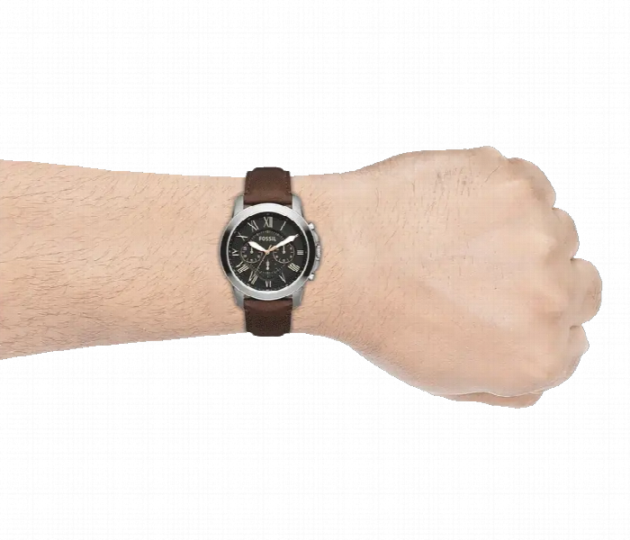 Fossil Mens Water Resistant Leather Chronograph Watch Fs4813Ie 44 Mm Brown - Zoom Image 3