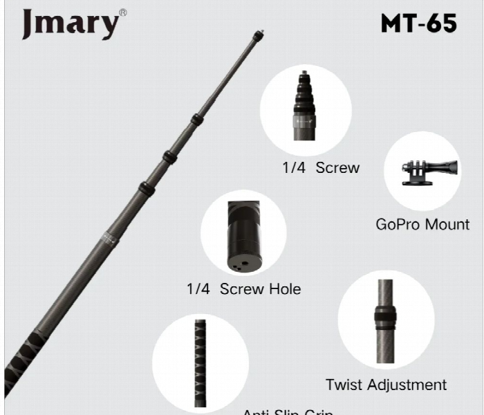 Jmary Mt 65 3M Carbon Fiber Selfie Stick Monopod - Zoom Image 4