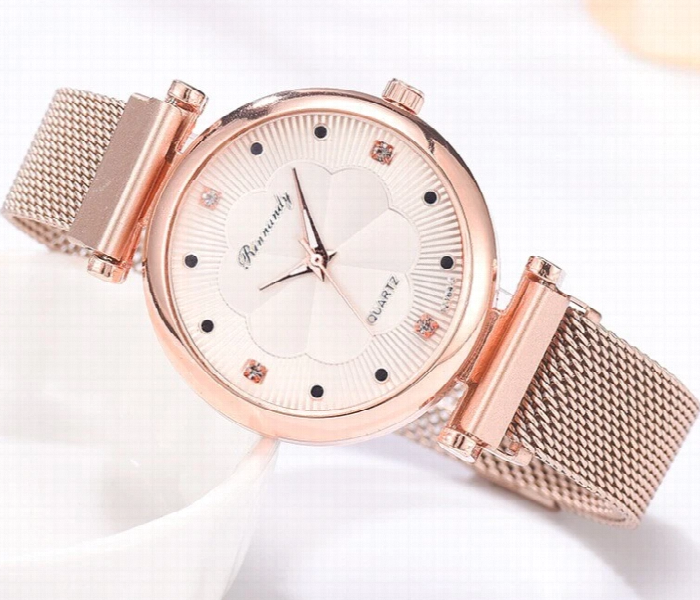 Luxury Simplicity Lady Stainless Steel Strap Wristwatches Custom Logo Casual Women Magnet - Zoom Image 2