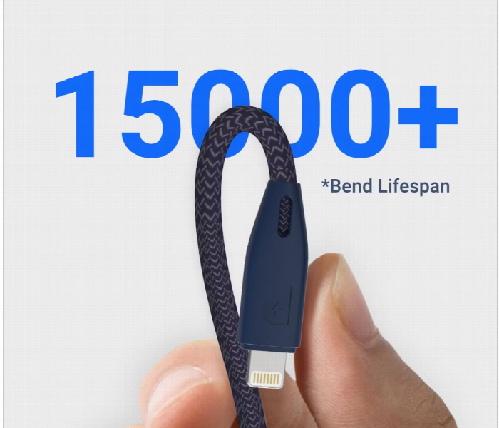 Powerology Braided Usb C To Lightning Cable 1.2M Or 4Ft Blue - Zoom Image 5
