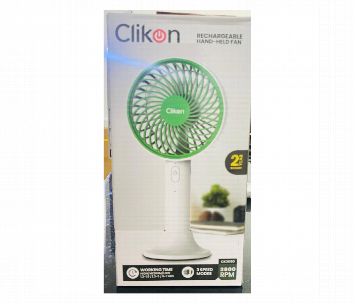 Clikon Ck2050  Portable Rechargeable Handheld Fan - Zoom Image 2
