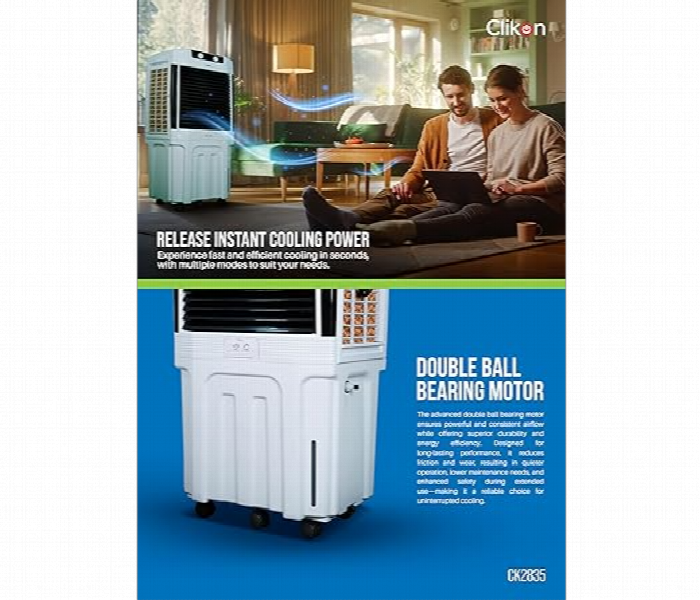 Clikon Ck2835 Desert Air Cooler With 100L Water Tank - Zoom Image 4