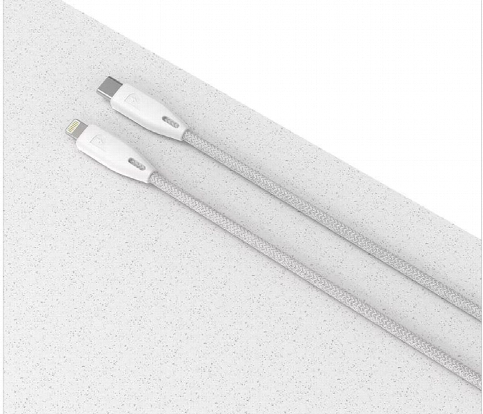 Powerology Braided Usb C To Lightning Cable 1.2M Or4Ft White - Zoom Image 3