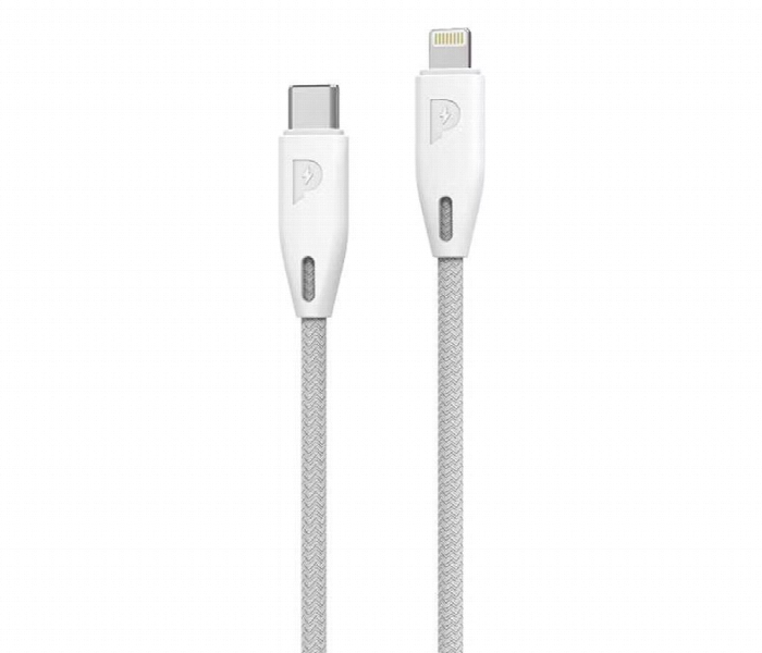 Powerology Braided Usb C To Lightning Cable 1.2M Or4Ft White - Zoom Image 1