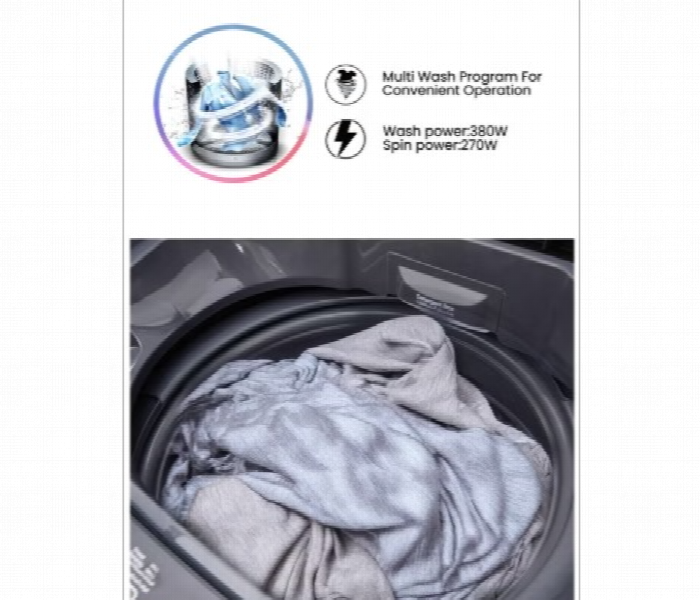 Clikon Ck654 650W 7Kg Multi Programs Top Load Automatic Washing Machine With Digital Lcd Display And Child Lock Function - Zoom Image 6