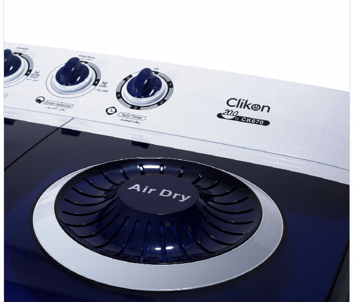 Clikon Ck670 20Kg Twin Tub Top Loading Washing Machine - Zoom Image 2