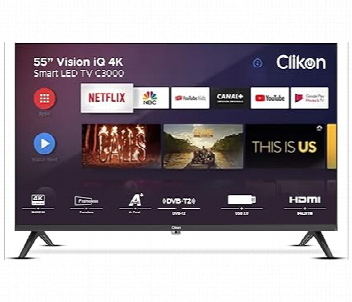 Clikon Ck912 55 Inch Vision Iq 4K Ultra Hd Smart Android Led Tv - Zoom Image 4