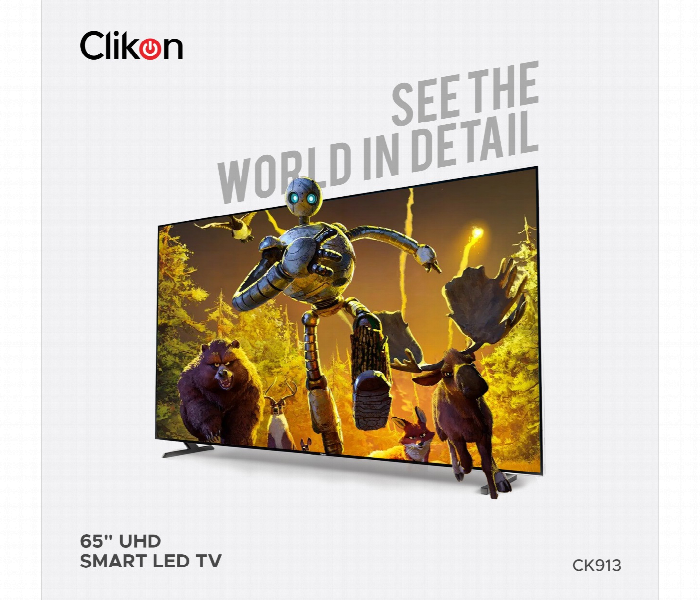 Clikon Ck913 65 Inch Vision Iq 4K Ultra Hd Smart Android Led Tv With Built In Dolby Audio - Zoom Image 3