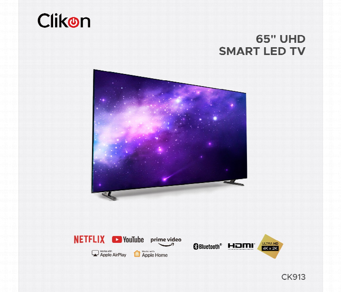 Clikon Ck913 65 Inch Vision Iq 4K Ultra Hd Smart Android Led Tv With Built In Dolby Audio - Zoom Image 1