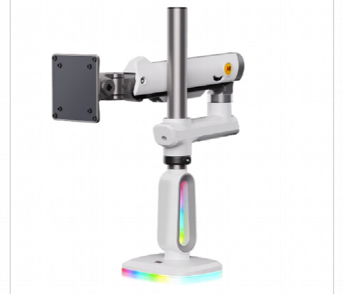 Nb North Bayou E7 Rgb Gaming Single Monitor Mount Arm White 32 To 60 Inch - Zoom Image 3