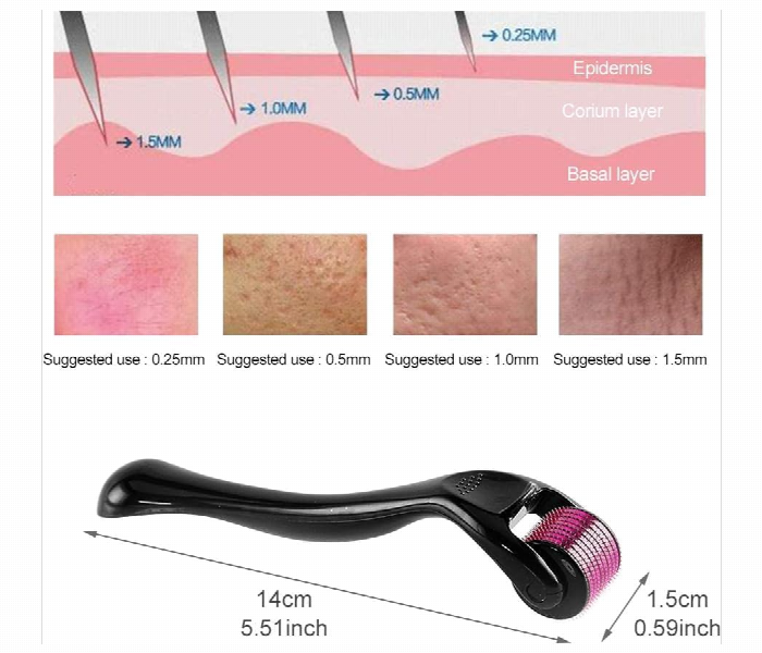 Derma Roller For Face Beard Hair Growth Microneedle Therapy Anti Aging - Zoom Image 6
