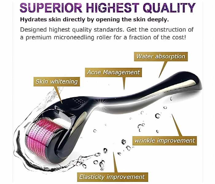 Derma Roller For Face Beard Hair Growth Microneedle Therapy Anti Aging - Zoom Image 4