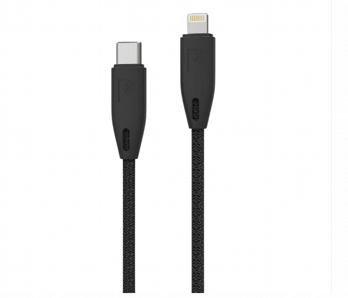 Powerology Braided Usbc To Lightning Cable 1.2M Black - Zoom Image 3