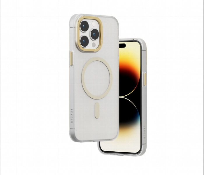 Levelo Magsafe Glory Back Case For Iphone 14 Pro Matte Clear Champagn Eleve - Zoom Image 2