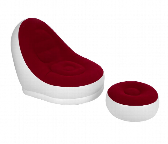 Portable Inflatable Lounger And Footstool With Air Pump - Zoom Image 1