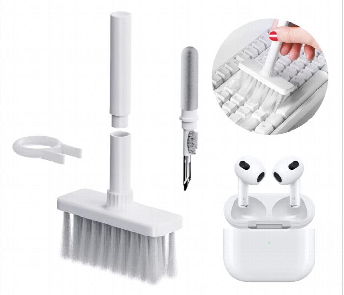 Green 5 In 1 Multifunctional Cleaning Brush White - Zoom Image 1