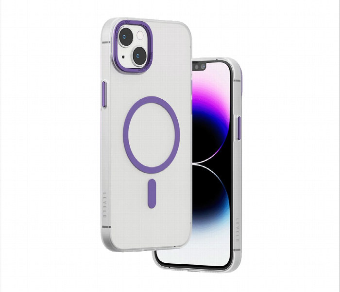 Levelo Magsafe Glory Back Case For Iphone 14 Matte Clear Purple - Zoom Image 2