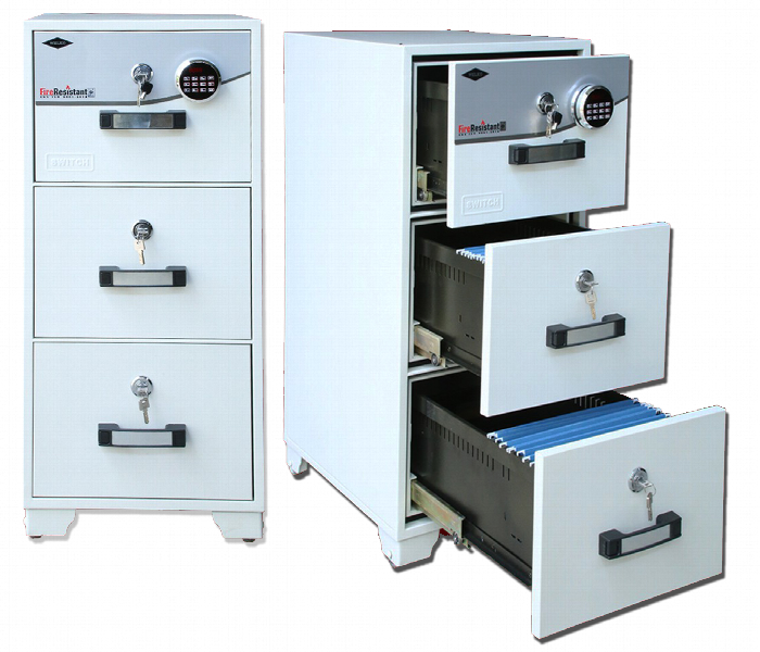 Welko Safes Frc3.Ekt Fireproof Filing Cabinet 3 Drawers - Zoom Image