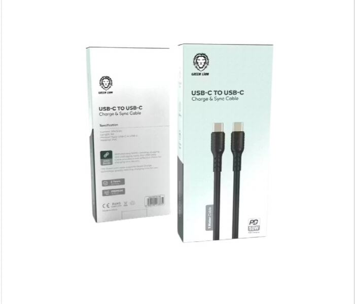 Green Lion Usb C To Usb C Charge  And Sync Cable 1M - Zoom Image 2
