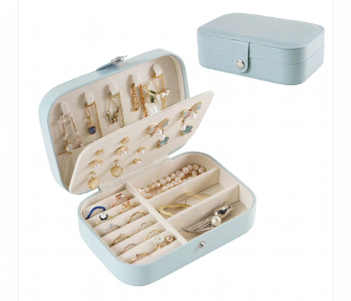 Three Layer Jewelry Storage Box Blue - Zoom Image 1