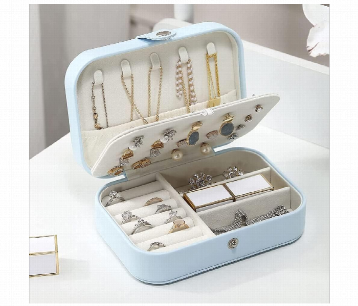 Three Layer Jewelry Storage Box Blue - Zoom Image 3
