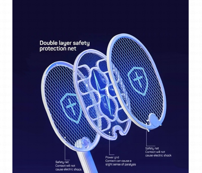 Usb Electric Foldable 225Mah Mosquito Swatter White - Zoom Image 4