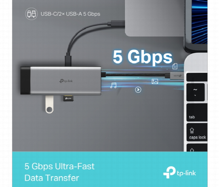 Uh5020C Usb Type C 5 In 1 Hub Single Usb C Port Into 5 Ports - Zoom Image 7
