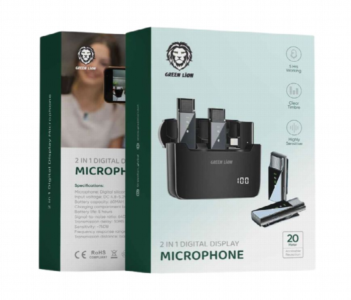 Green Lion 2 In 1 Digital Display Microphone Lightning Connector - Zoom Image 2