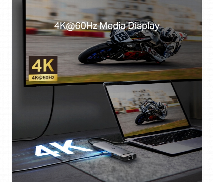 Uh9120C Usb Type C 9 In 1 Hub Turns A Single Usb C Port Into 9 Ports - Zoom Image 6
