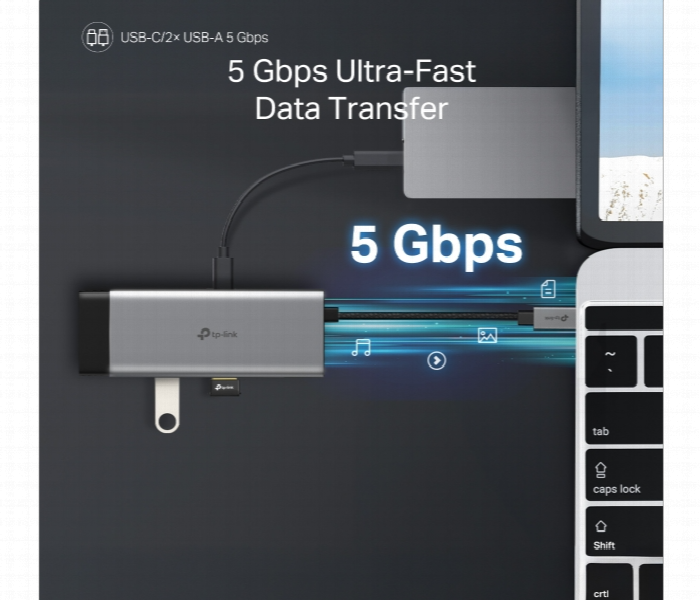 Uh7020C Usb Type C 7 In 1 Hub   Turns A Single Usb C Port Into 7 Ports - Zoom Image 9