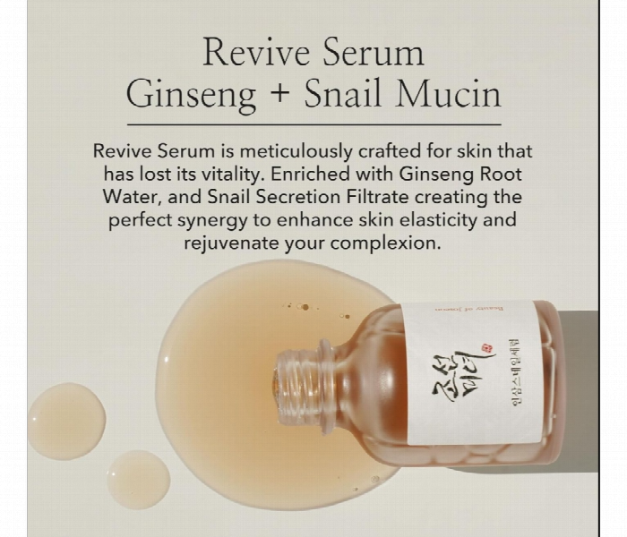 Beauty Of Joseon Revive Serum  Ginseng  Snail Mucin  30Ml - Zoom Image 4