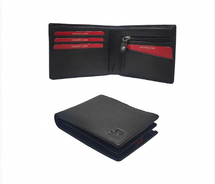 Classic Designer Genuine Leather Men Wallet Black - Zoom Image 1