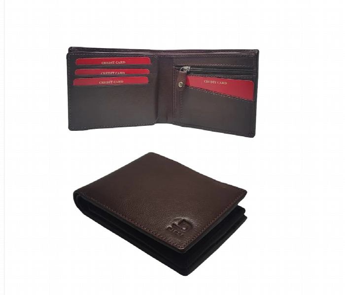 Classic Designer Genuine Leather Men Wallet Brown - Zoom Image 1