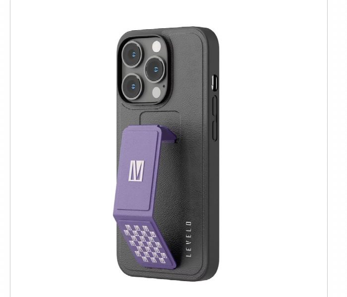 Levelo Leather Grip Case For Iphone 14 Pro 6.1 Inch Deep Purple - Zoom Image 1