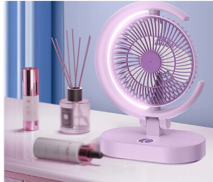 Stylish Rechargeable Desktop Fan Purple - Zoom Image 3