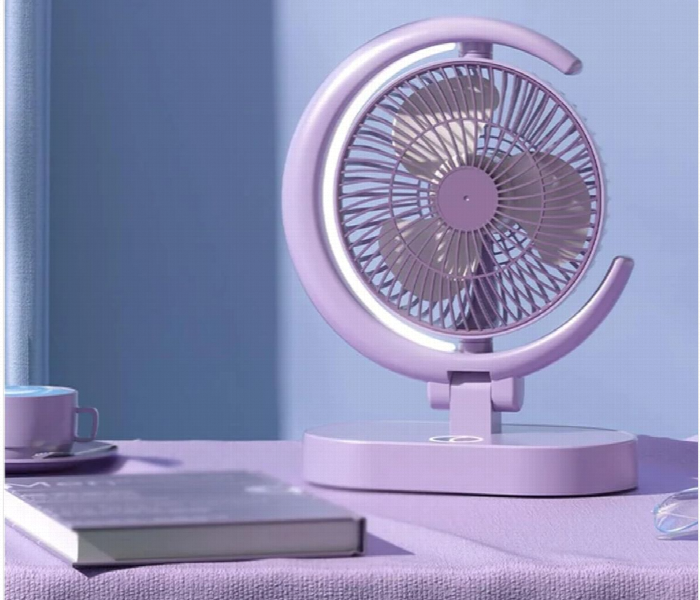 Stylish Rechargeable Desktop Fan Purple - Zoom Image 2
