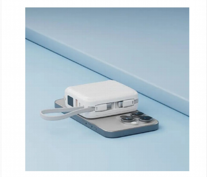 Porodo Magsafe Power Bank 10000Mah Pd 20W Wireless 15W With Built In Type C And Lightning Cable White - Zoom Image 2