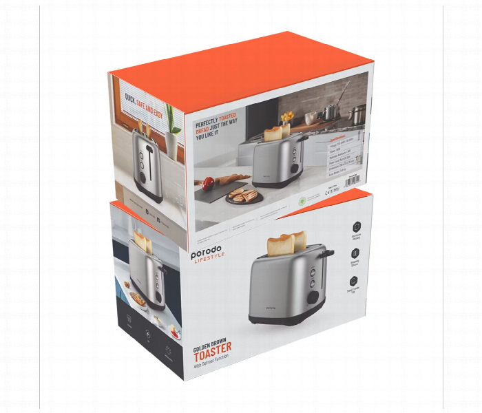 Porodo Golden Brown Toaster With Defrost Function - Zoom Image 2