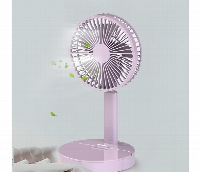 Folding Mirror Fan With Phone Holder Pink - Zoom Image 2