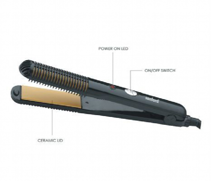 Sanford Sf1005Hst Bs 40W 2 In 1 Ceramic Hair Straightener - Zoom Image 2
