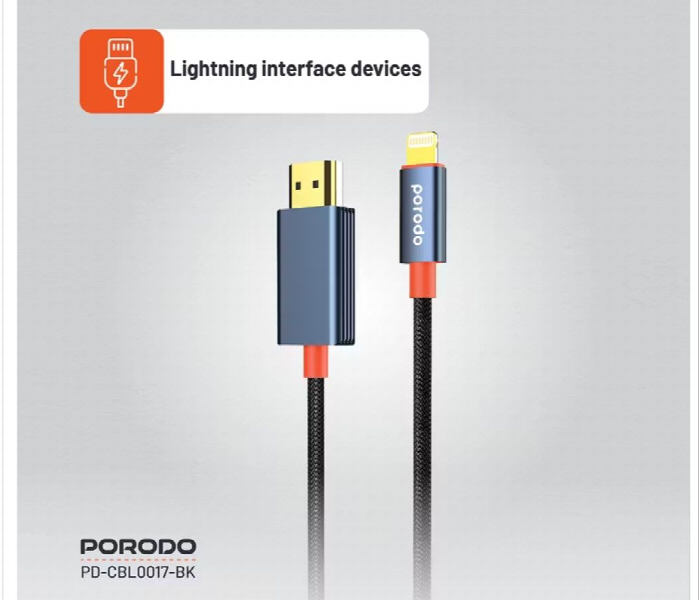 Porodo Woven Cable Lightning To Hdmi - Zoom Image 4