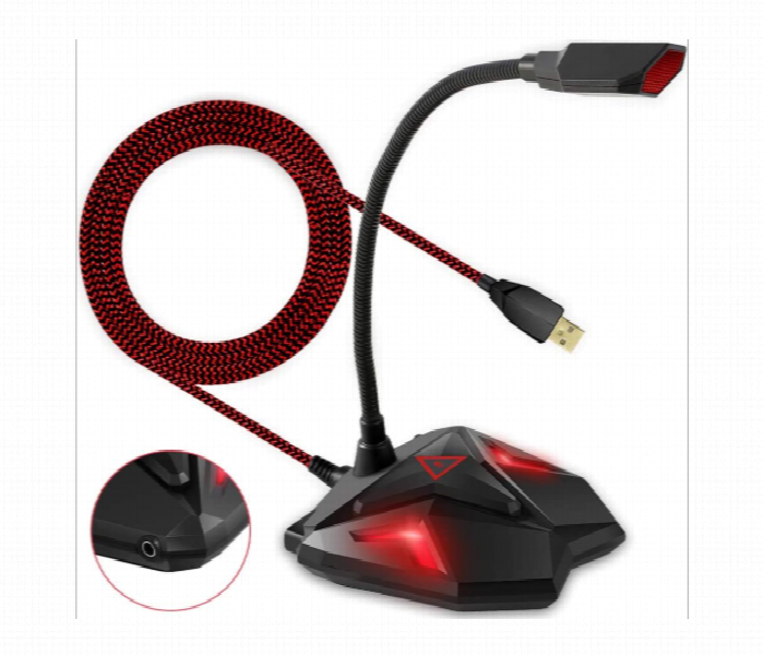 Andowl Gaming Microphone  Clear Sound Mute Button Led Indicator 3.5Mm Jack - Zoom Image 2