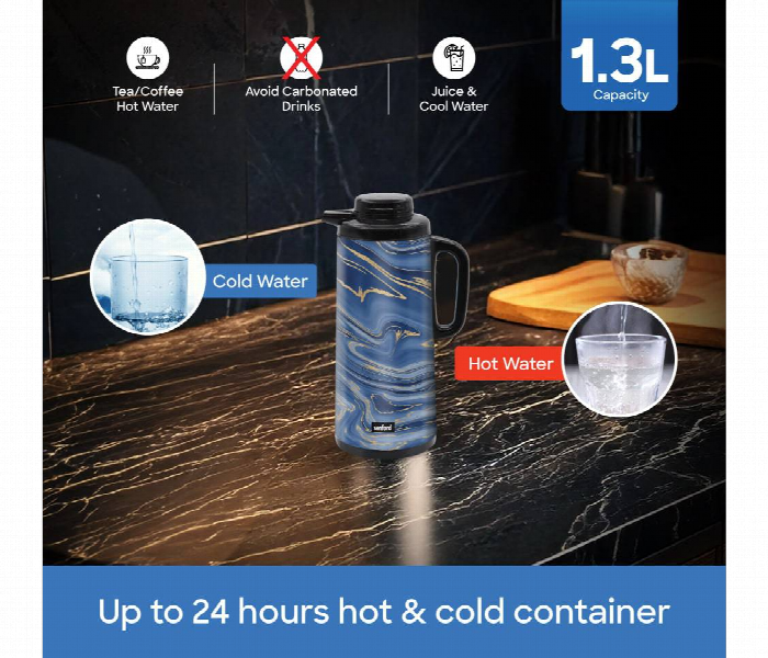 Sanford Sf10504Vf 1.3L Vacuum Insulated Flask With Double Glass Liner And Leak Proof Lid - Zoom Image 5