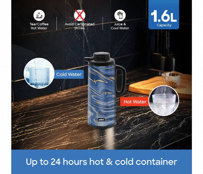 Sanford Sf10505Vf 1.6L Vacuum Insulated Flask With Double Glass Liner And Leak Proof Lid - Zoom Image 6