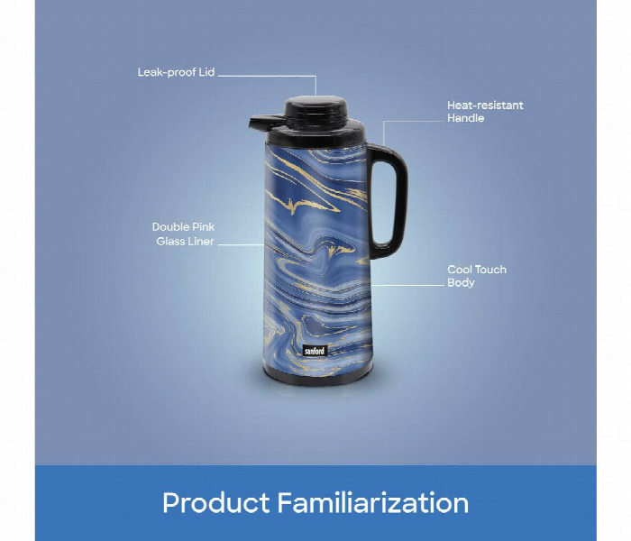 Sanford Sf10505Vf 1.6L Vacuum Insulated Flask With Double Glass Liner And Leak Proof Lid - Zoom Image 5