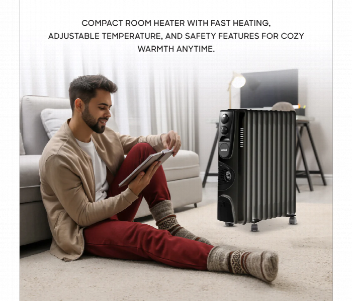 Sanford Sf1212Oh Bs 13 Fins 2900W  Oil Filled Radiator Heater With Turbo Fan And Thermostat Control - Zoom Image 3